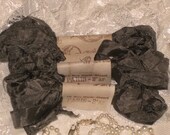 French Inspired Seam Binding Ribbon Distressed and Scrunched  - French Gray - French Marche (SB1c002)