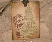 Peeka Boo Vintage Santa Hand Stamped and Distressed Gift Tags ECS