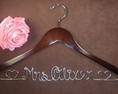 Hanger with Hearts, Personalized Custom Bridal Hanger, Brides Hanger, Bride, Name Hanger, Wedding Hanger, Personalized Bridal Gift