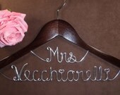 Hanger Mrs on Top, Personalized Custom Bridal Hanger, Brides Hanger, Bride, Name Hanger, Wedding Hanger, Personalized Bridal Gift