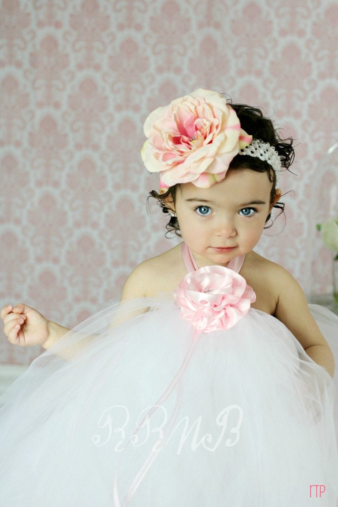 Blushing Beauty Flower Girl Dress - Ribbons N' Royalty Couture Collection - Weddings, Tutu, Special Occasions, Dresses, Clothing