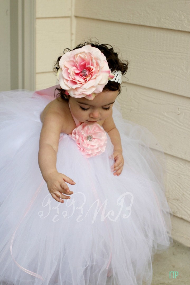 Blushing Beauty Flower Girl Dress - Ribbons N' Royalty Couture Collection - Weddings, Tutu, Special Occasions, Dresses, Clothing