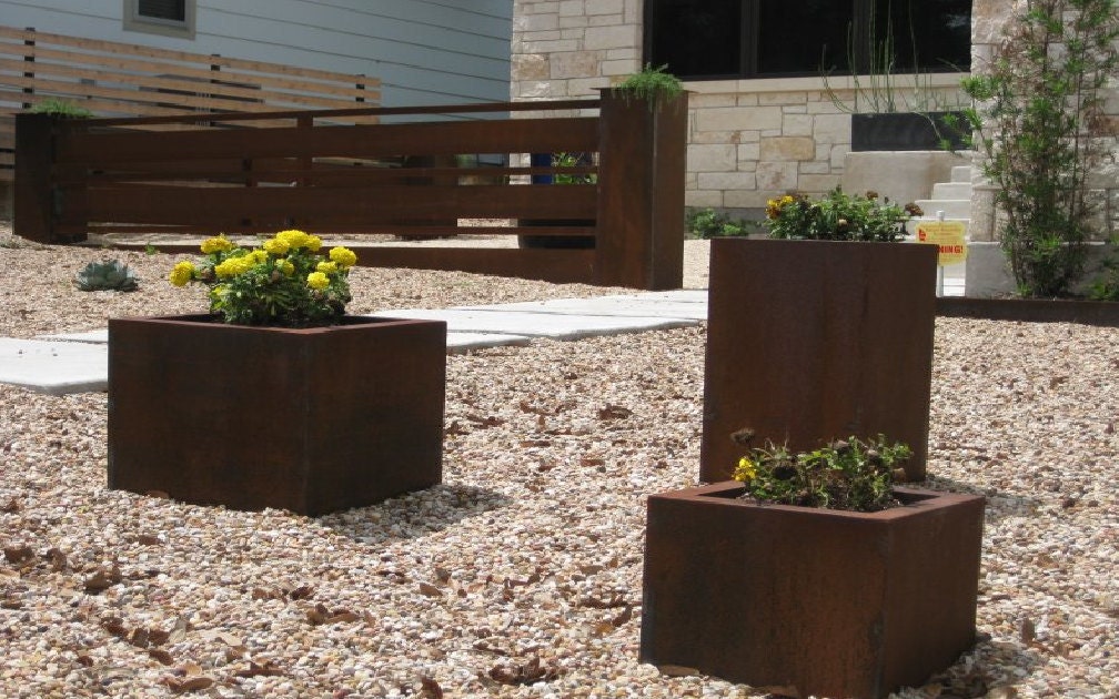 12" Cube Steel Planter