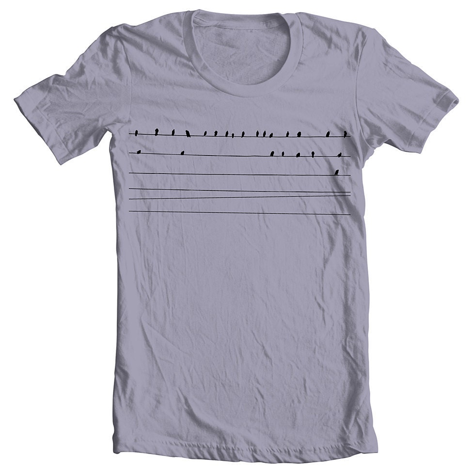 Men's T Shirt Bird on a Wire American Apparel XS, S, M, L, XL 10 Colors