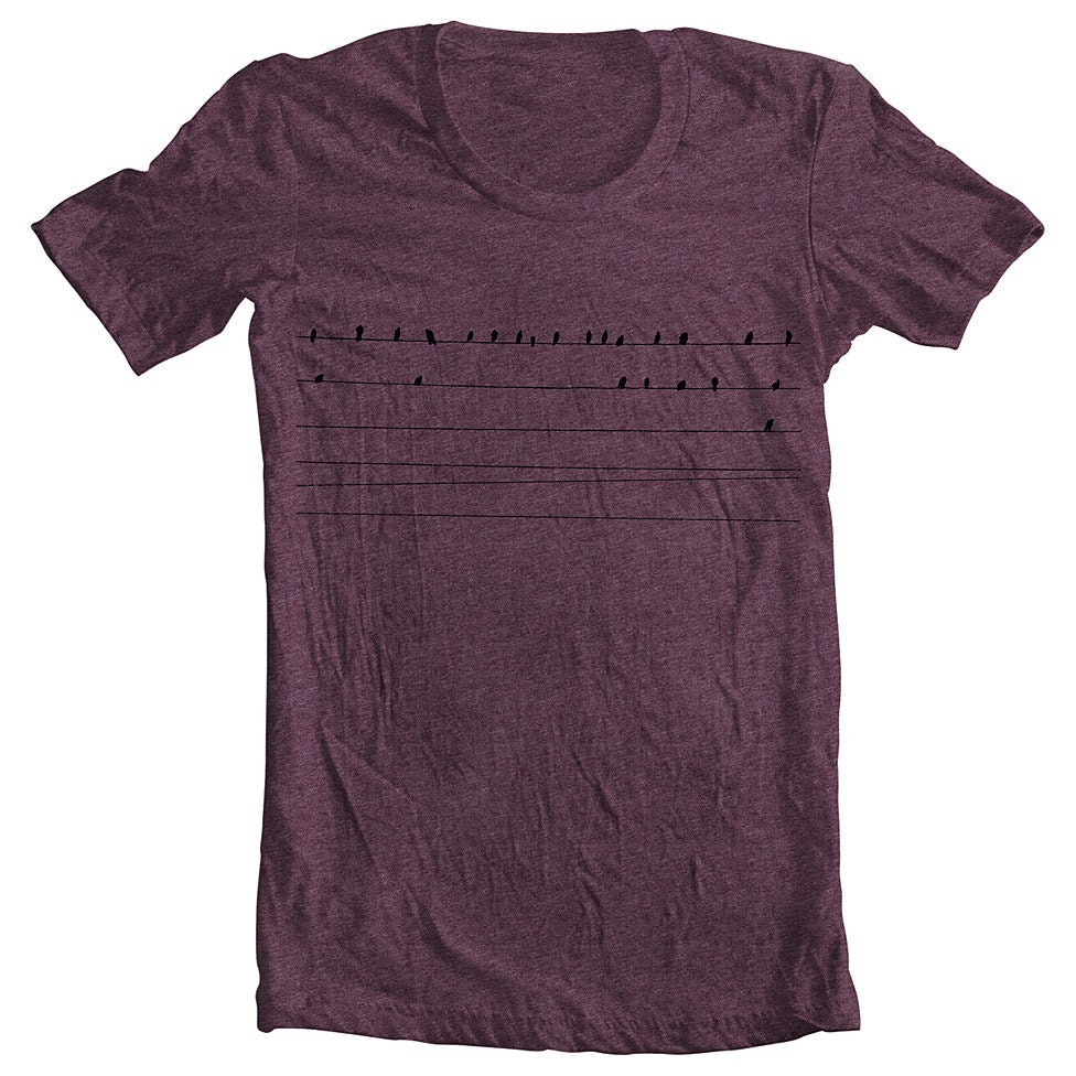 Men's T Shirt BIRD on a Wire American Apparel XS, S, M, L, XL 10 Colors