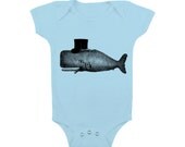 Whale Baby Clothes Onesie boy Girl - Blue- (4 COLORS)  Infant Baby Toddler  Bodysuit (chbb)