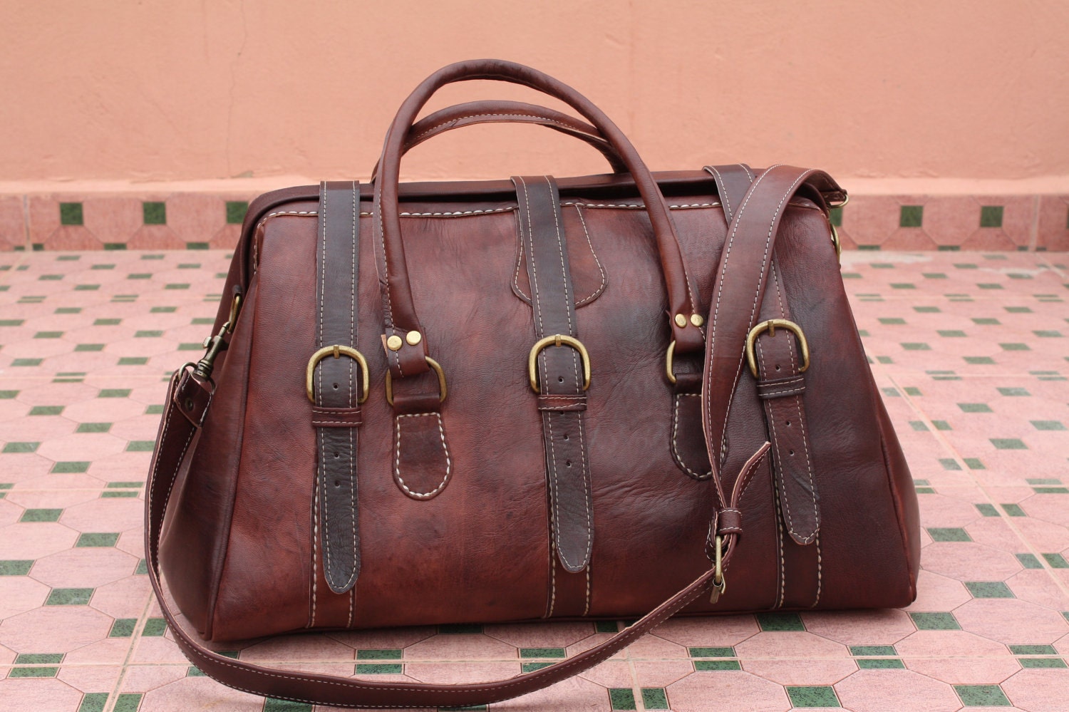 Leather Duffle Bag / Purse