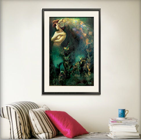 Sea Queen Print 13x19 Mermaid Water Nymph Wall Art