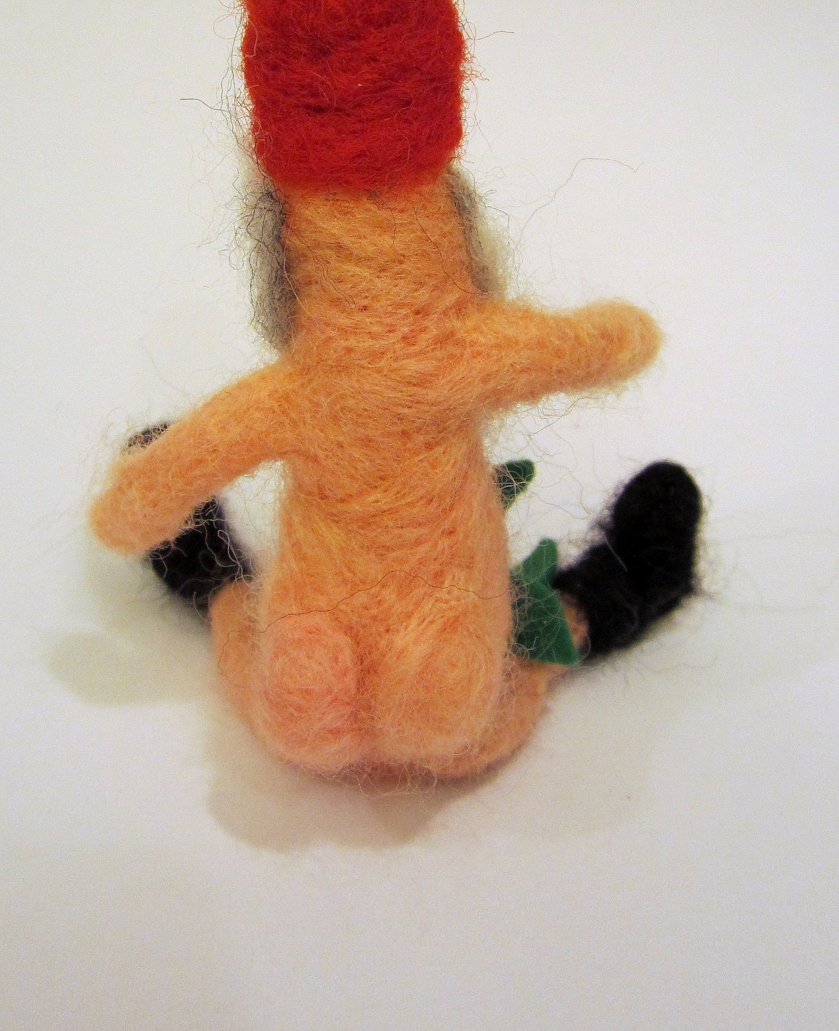 Gnome miniature needle felted naked mature small needle felted nekked gnome /made to order
