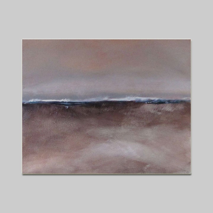 Painting Acrylic Original, Moonlight Waves Seascape, Free Shipping