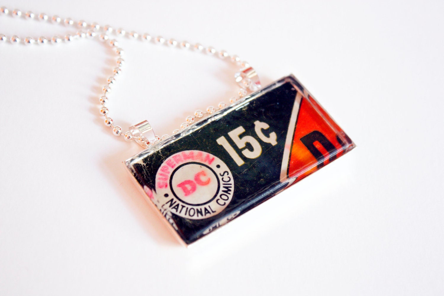 SALE Recycled vintage comic book necklace