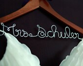 SALE Personalized Wedding Hanger for Bride and Bridal Party, Custom Hanger, Name Hanger, WALNUT Wood Hanger