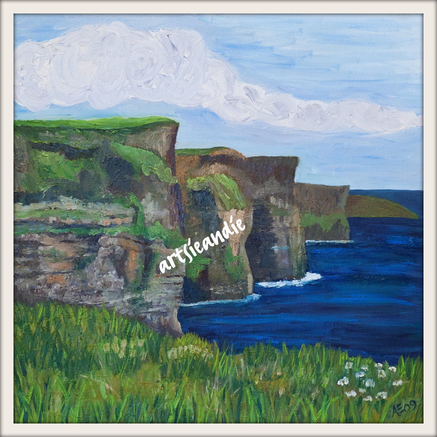Cliffs- original oil painting print