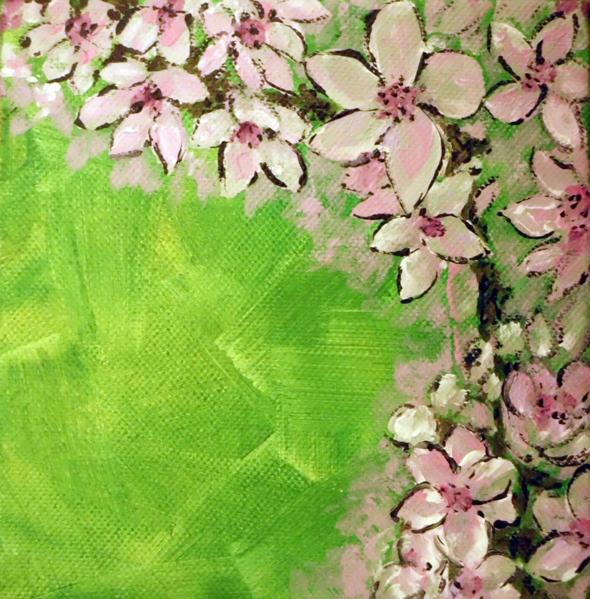 Umbrella Plant original painting acrylic on canvas, 21st in the "Alphabet Floral" series