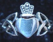 SS-0871 Celtic Infinity knot Sterling silver CLADDAGH RING Pick Your Ring Size We Have Sizes 3 to 14