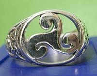 SS-2867 Celtic triskele Fylfot Wicca Ring Sterling silver .925 Pick Your Ring Size We Have Sizes 3 to 14