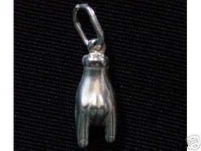 good luck charm protection silver hand evil eye pendant Real Sterling silver 925 pendant Charm jewelry