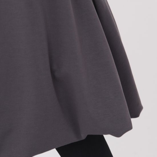 Pile collar cotton dress in Dark gray