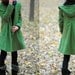 grass green Hoodie Wool cape winter coat