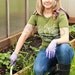 Womens T Shirt - SMALL - Army Green - Vegetable Garden With Garlic, Carrots, Radishes