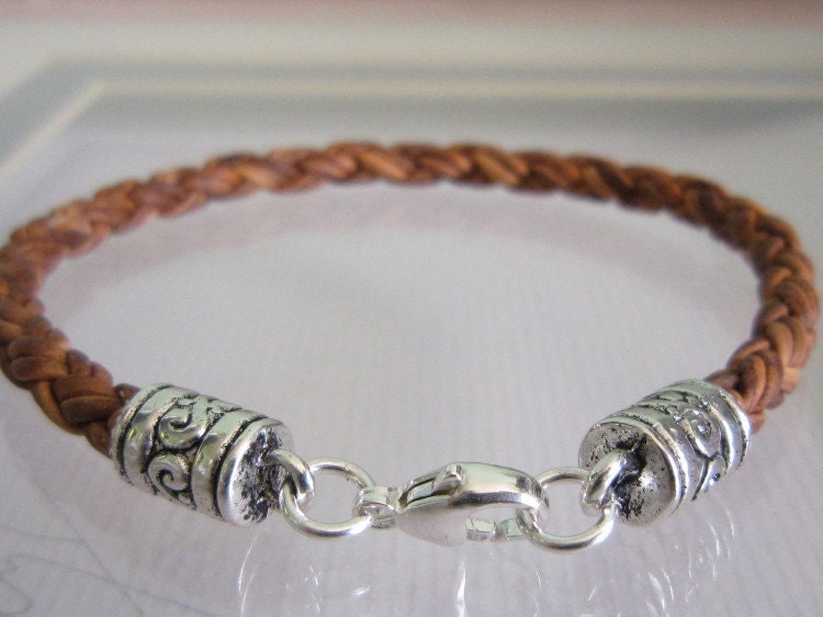 Light Brown Bolo Braided Leather Bracelet