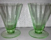 Depression Glass Green Cordial Glasses