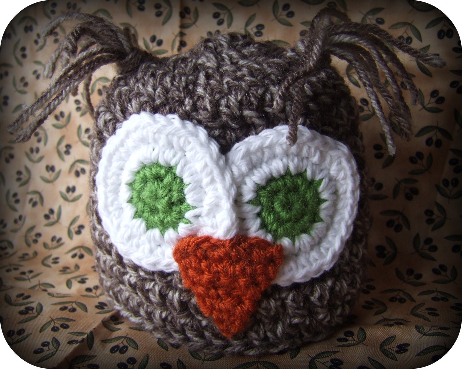 Crochet Baby Owl Hat 0-3 and 3-6 months