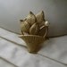 Vintage brooch gold tone floral basket costume jewelry