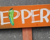 Hand-painted Garden Sign "PEPPERS", 091
