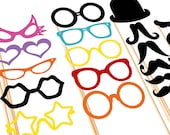 Photo Booth Props - 31 Piece BEST Wedding Party Set - Photobooth Prop On a Stick