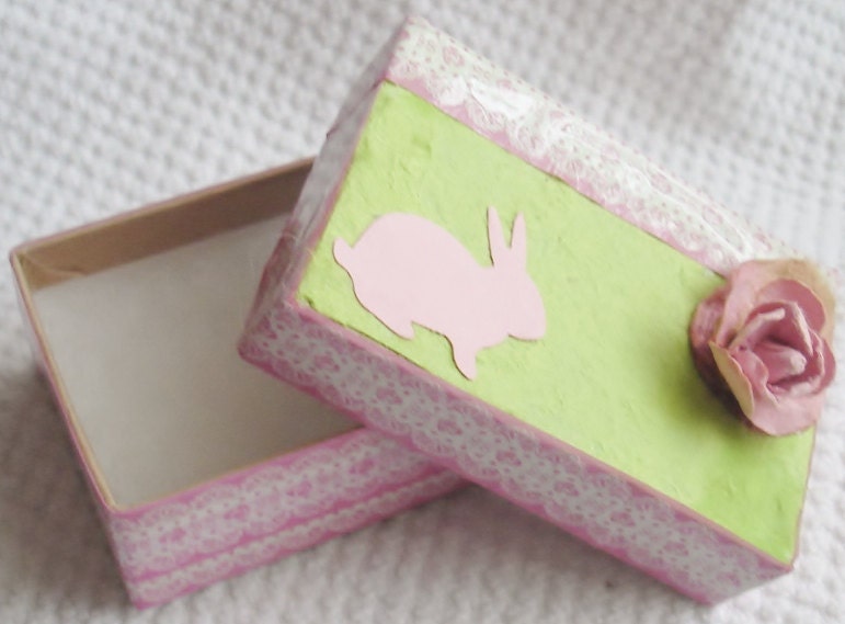 Paper Goods Gift Box for Small Treasure Hand Decorated Box