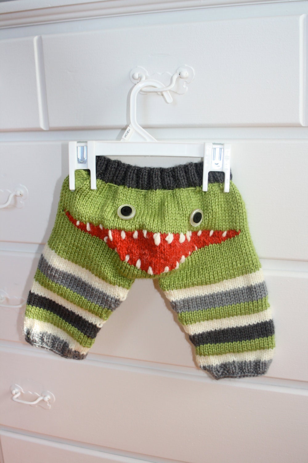 Hand Knit Monster Leggings for Baby