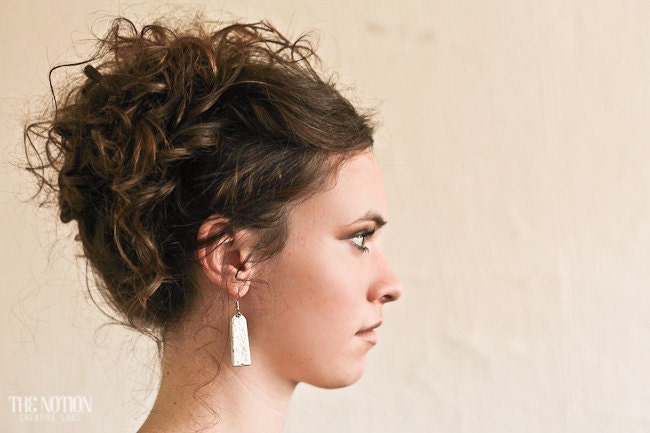 hammered silver spoon earrings by tangs and tines