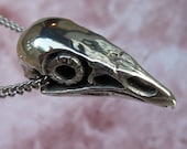 Vulture Skull Necklace Cast in Pewter Metal and Polished