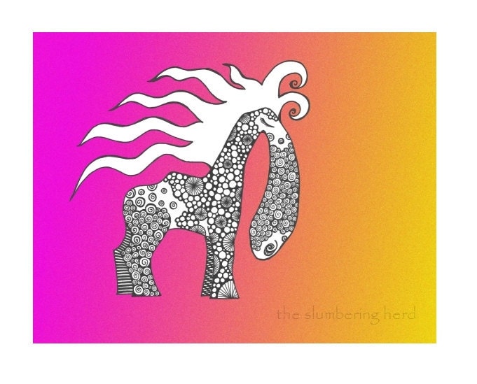 Pen and Ink Beast Kico Pico Sunset 8x10 Print