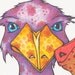 Purple Emu Capybara Beasts Original Art Pen and Ink Illustration