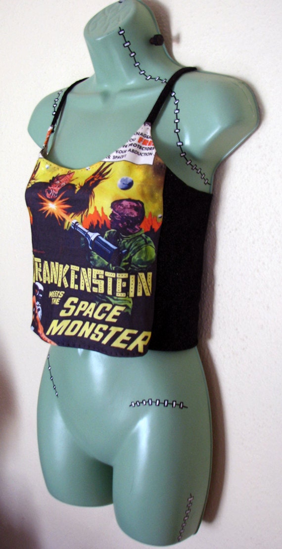 Tank Top - Frankenstein Meets The Space Monster - Small - B Movie, horror, sci-fi,