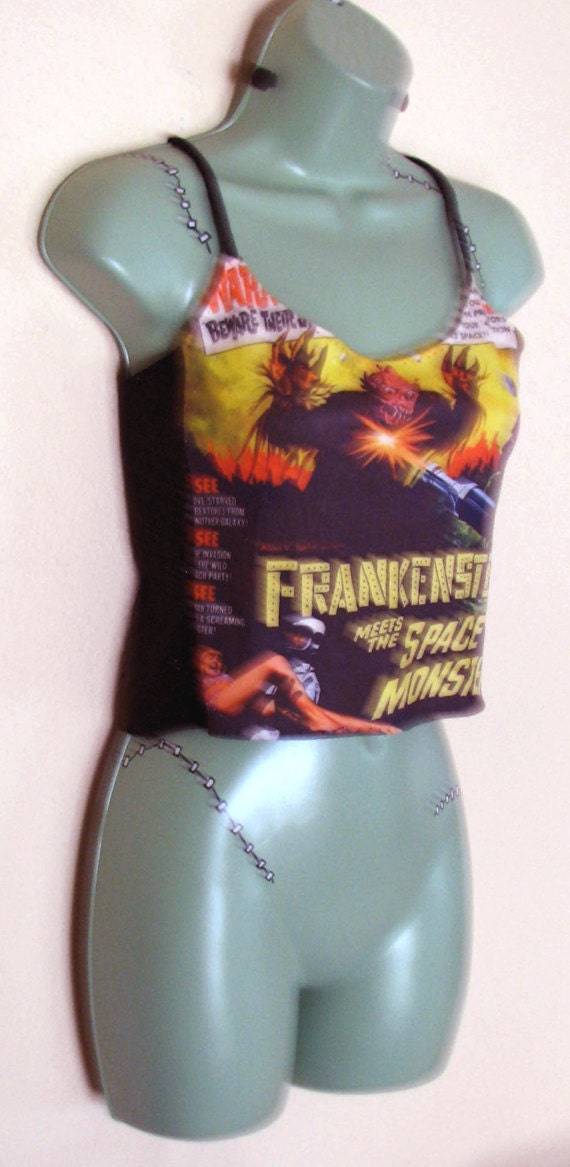 Tank Top - Frankenstein Meets The Space Monster - Small - B Movie, horror, sci-fi,