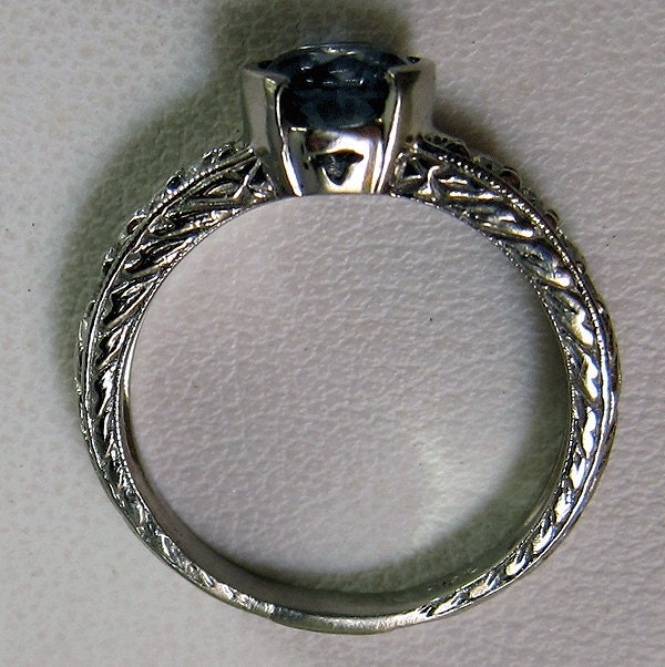 Fabulous Vintage Platinum .95 ct. Montana Sapphire Diamond Ring