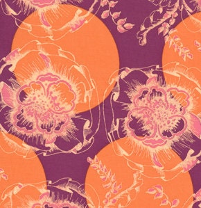 Tina Givens Haven's Edge Dot Fabric in Magenta and Orange