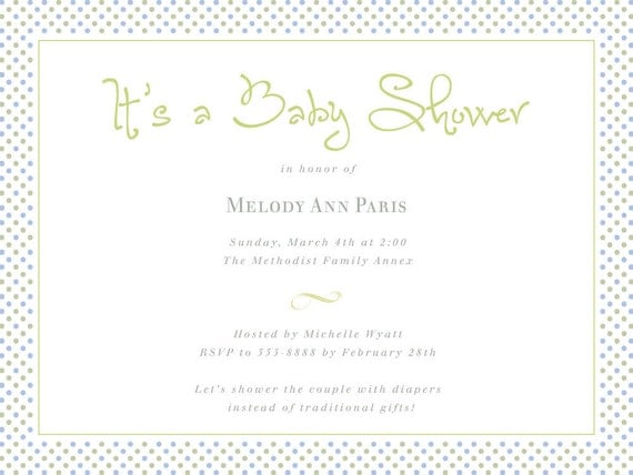 Polka Dots Baby Shower Girl or Boy Gender Neutral Printable PDF File