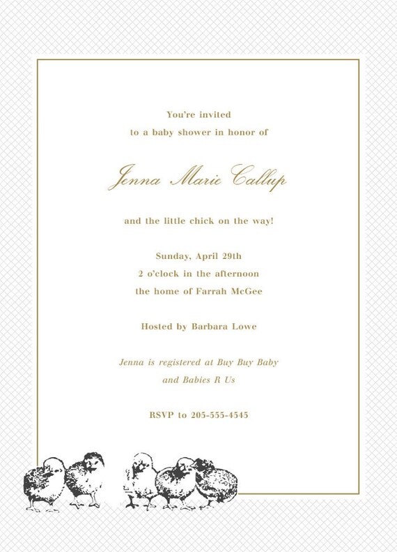 Vintage Baby Chicks Boutique Baby Shower Girl or Boy, Unisex Printable PDF File