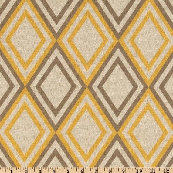 30% OFF - Use Coupon Code THIRTY at checkout - Premier Prints - Annie - Yellow/Kelp - 1 Yard