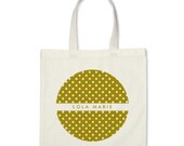 Personalized Polka Dot Circle Tote in Pea Green
