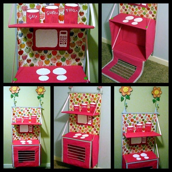 Folding fabric Play Kitchen e-pattern. Store away when not using.