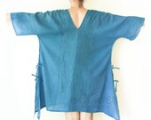 SALE.. Cotton Top in Turquoise, Large Size - oOlives