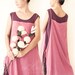 Cotton Spring Apron Knot Dress in Dark Blue - Brown