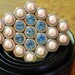 Handmade Belt Buckle with Rhinestones and Pearls