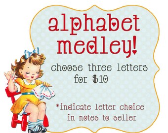 Embroidery PDF Pattern Alphabet Choose Three Bonus Buy