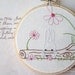 Embroidery PDF Pattern Bunny Trio Three Woodland Bunny Designs Moon Boat Flowers